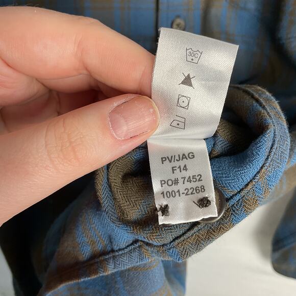 ExOfficio Mens Long Sleeve Blue Plaid Button Up Hidden Pocket Shirt Large - Picture 12 of 15